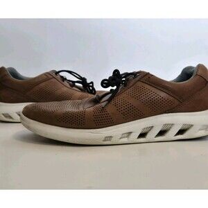 Johnston & Murphy Mens 9M Brown Activate U-Throat Shoe Tan Full Grain